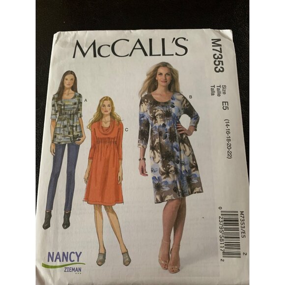 McCall's Misses Dress Shirt Sewing Pattern Sz 14 - 22 M7353 - Uncut - Picture 8 of 9